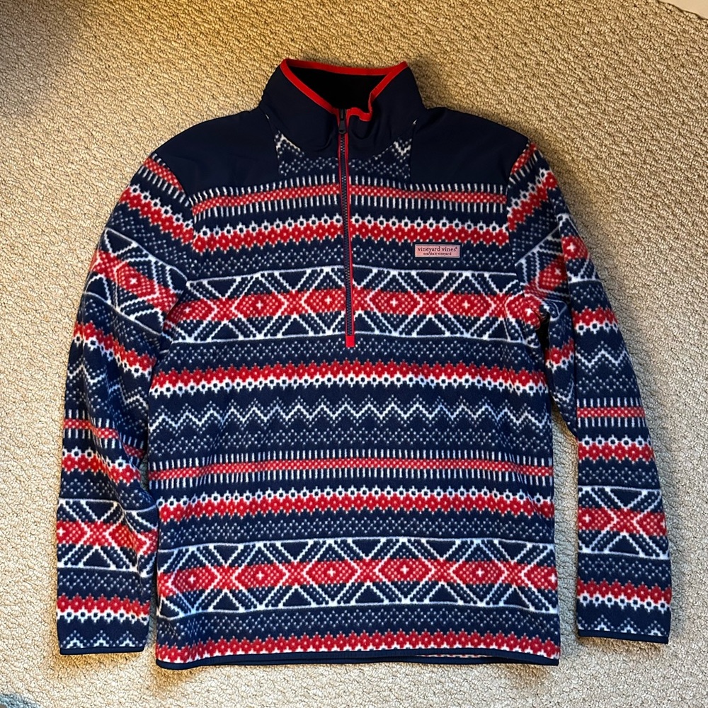 Vineyard Vines Fair Isle Fleece Sweater Size Medium